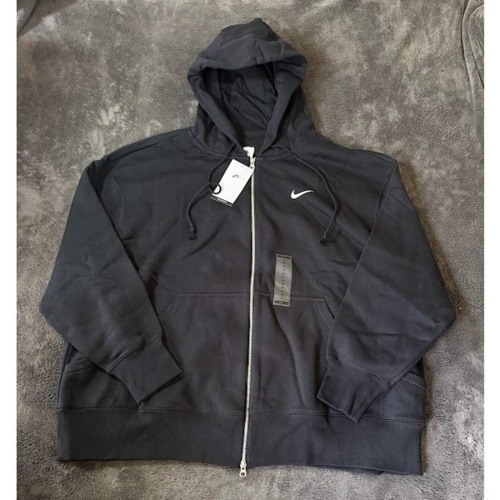 Nike Sportswear Phoenix Fleece Full Zip Hoodie Black DV4979-010 Womens 2X NEW